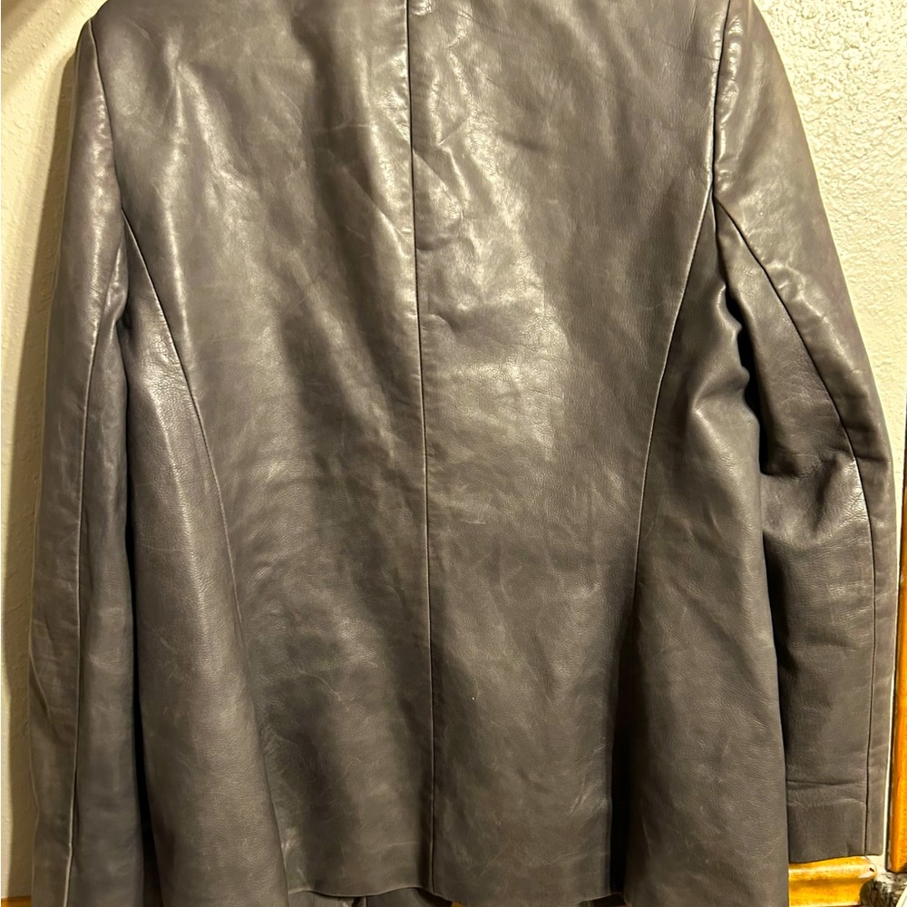 Grey Leather Jacket - Picture 2 of 9